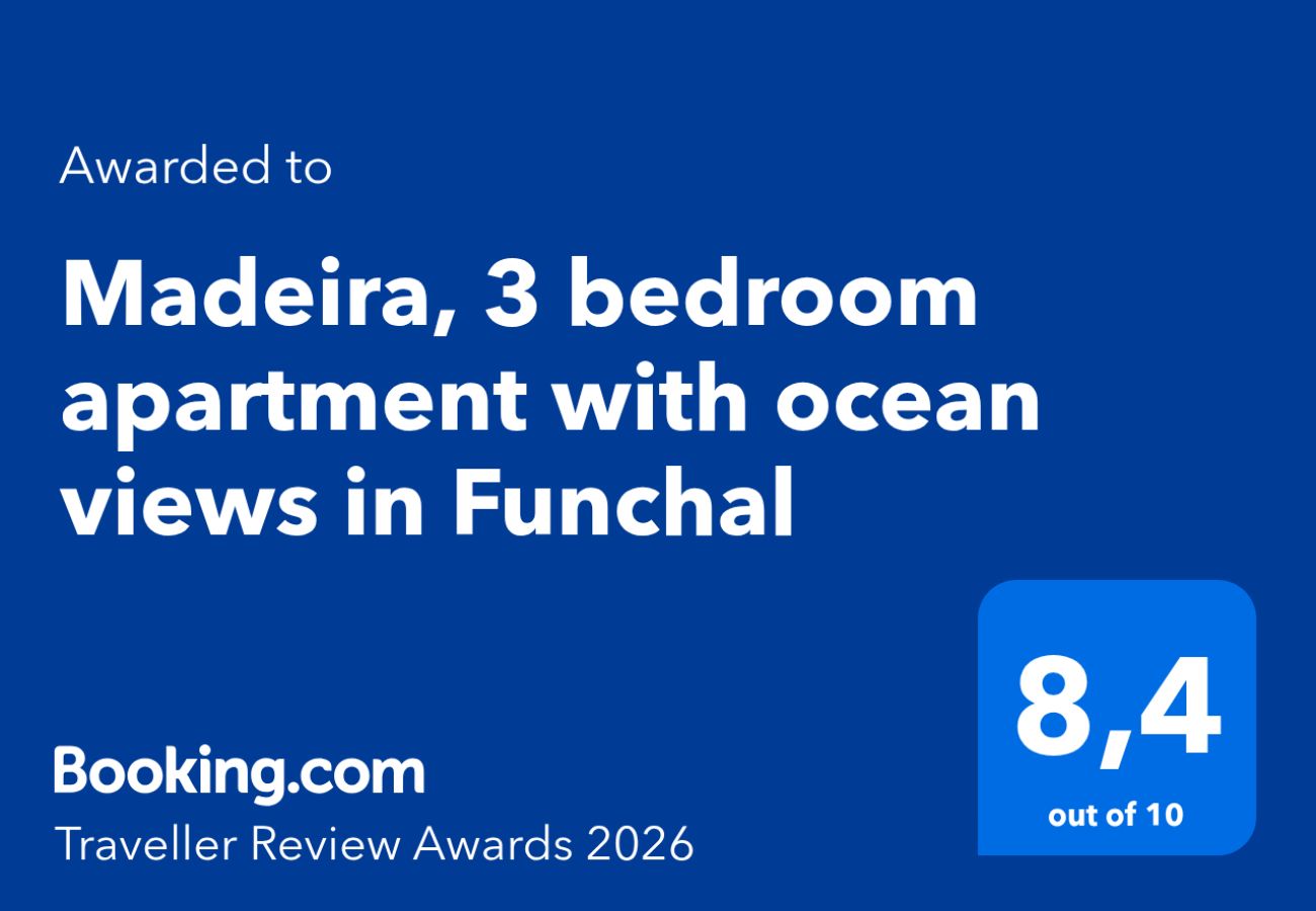 Apartment in Funchal - Madeira, apartamento de 3 quartos com vista mar no Funchal, ilha da Madeira